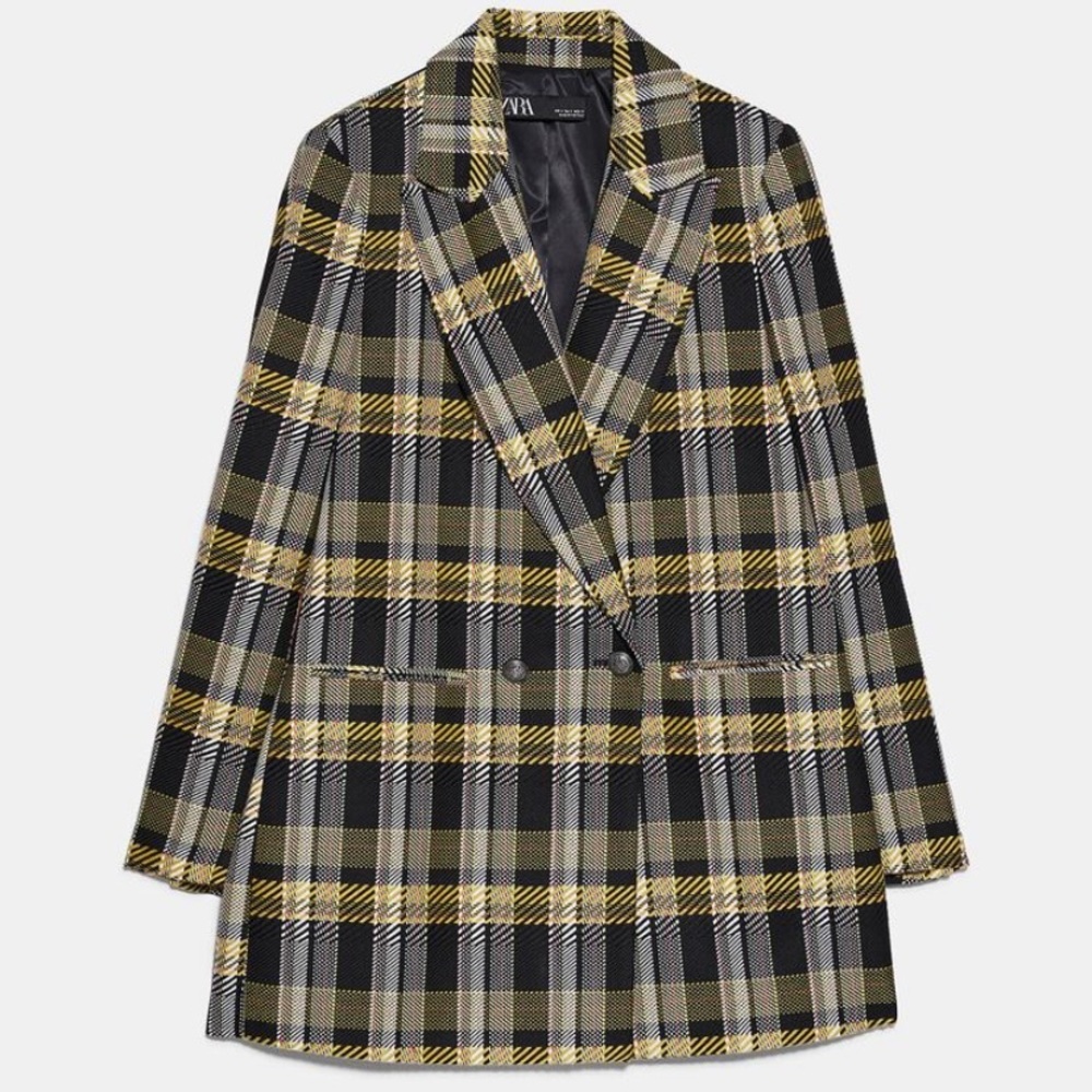 Black & Yellow Zara blazer longline XS